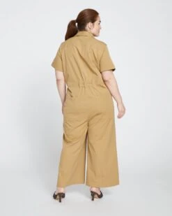 Kate Stretch Cotton Twill Jumpsuit - Vintage Khaki -ChicLuxe Store Kate Twill Jumpsuit Tobacco USJS0402B 539 004 024 2048x
