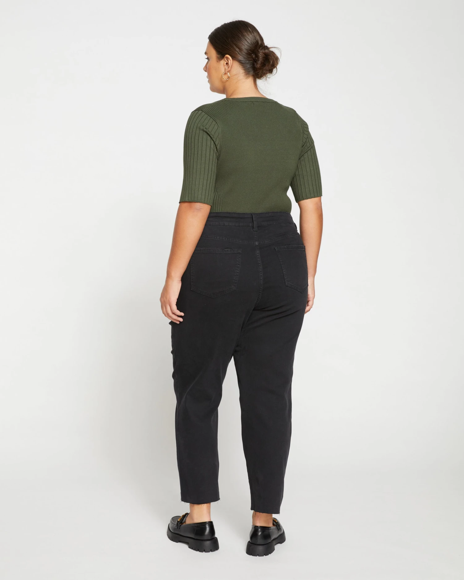 Katie High Rise Crossover Jeans - Broken Black - Image 4