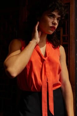 Brava Cupro Blouse - Lipstick