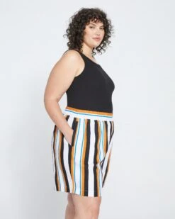 Juniper Linen Easy Pull-On Shorts - 70s Summer Stripe 7 Juniper Linen Easy Pull-On Shorts - 70s Summer Stripe -ChicLuxe Store Linen Pull On Shorts Linen Stripe USPA0905 542 003 043 2048x