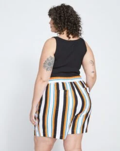 Juniper Linen Easy Pull-On Shorts - 70s Summer Stripe 8 Juniper Linen Easy Pull-On Shorts - 70s Summer Stripe -ChicLuxe Store Linen Pull On Shorts Linen Stripe USPA0905 542 004 046 2048x