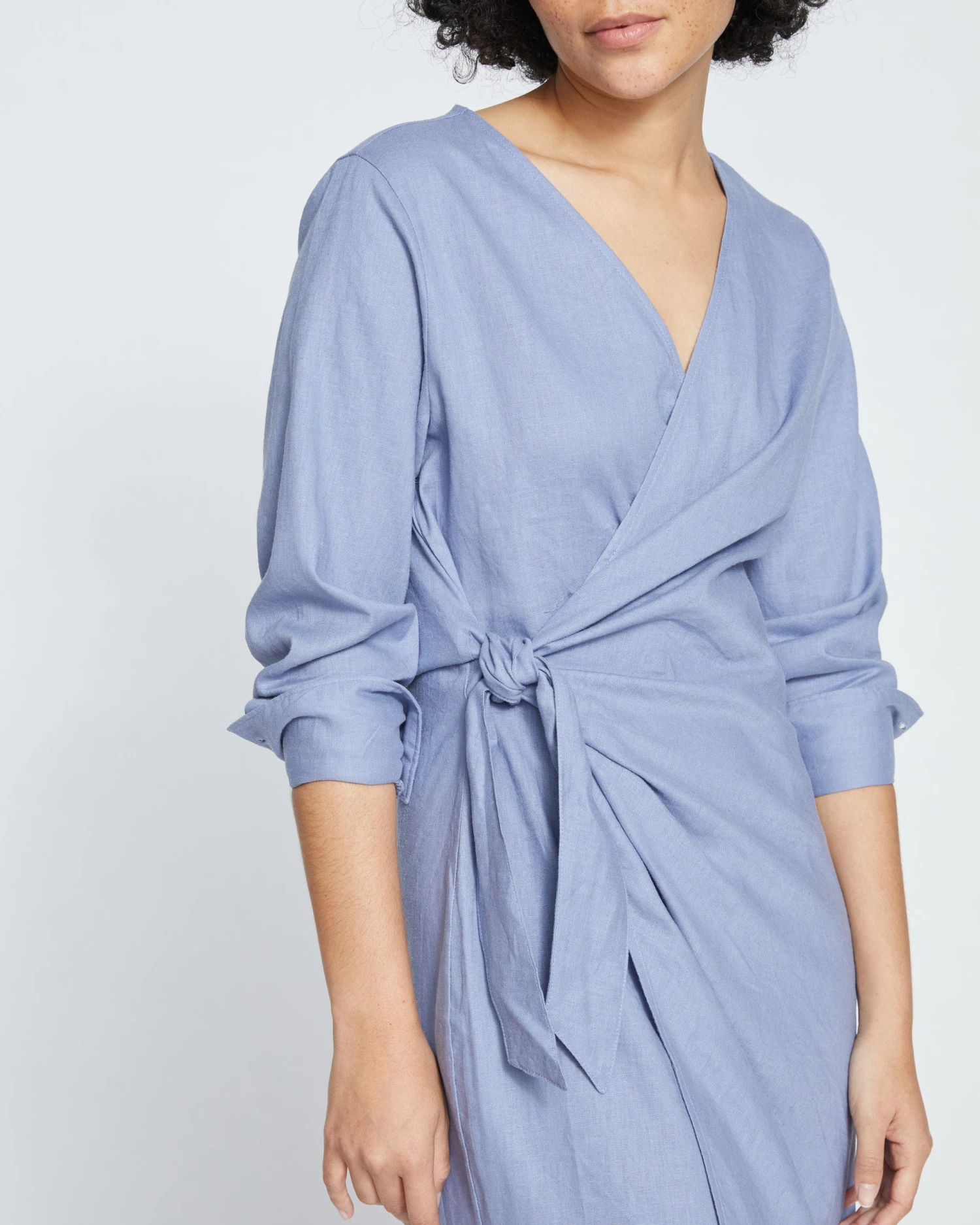 Starboard Linen Wrap Shirtdress - Pressed Pansy 2 Starboard Linen Wrap Shirtdress - Pressed Pansy - Image 2