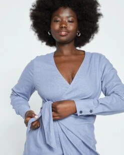 Starboard Linen Wrap Shirtdress - Pressed Pansy 14 Starboard Linen Wrap Shirtdress - Pressed Pansy -ChicLuxe Store Linen Wrapped Shirtdress Washed Iris USDR1356 545 002 022 2048x