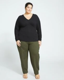 Elea Liquid Jersey Top - Black -ChicLuxe Store Liquid Jersey Esmeralda Top Black USTO1455 001 002 001 2048x