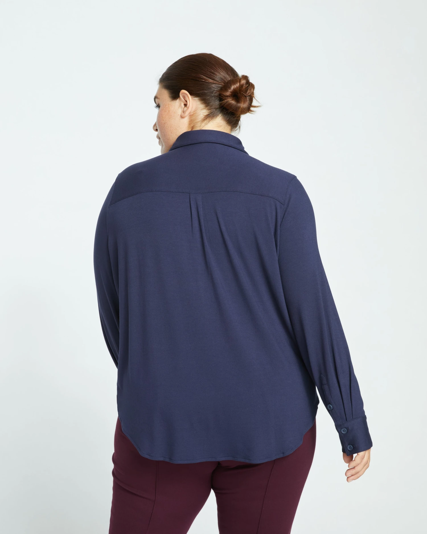 Elbe Popover Liquid Jersey Shirt Classic Fit - Midnight - Image 4