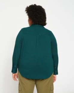 Elbe Popover Liquid Jersey Shirt Classic Fit - Forest Green -ChicLuxe Store Liquid Jersey Knit Elbe Shirt USTO0391 445 004 043 2048x