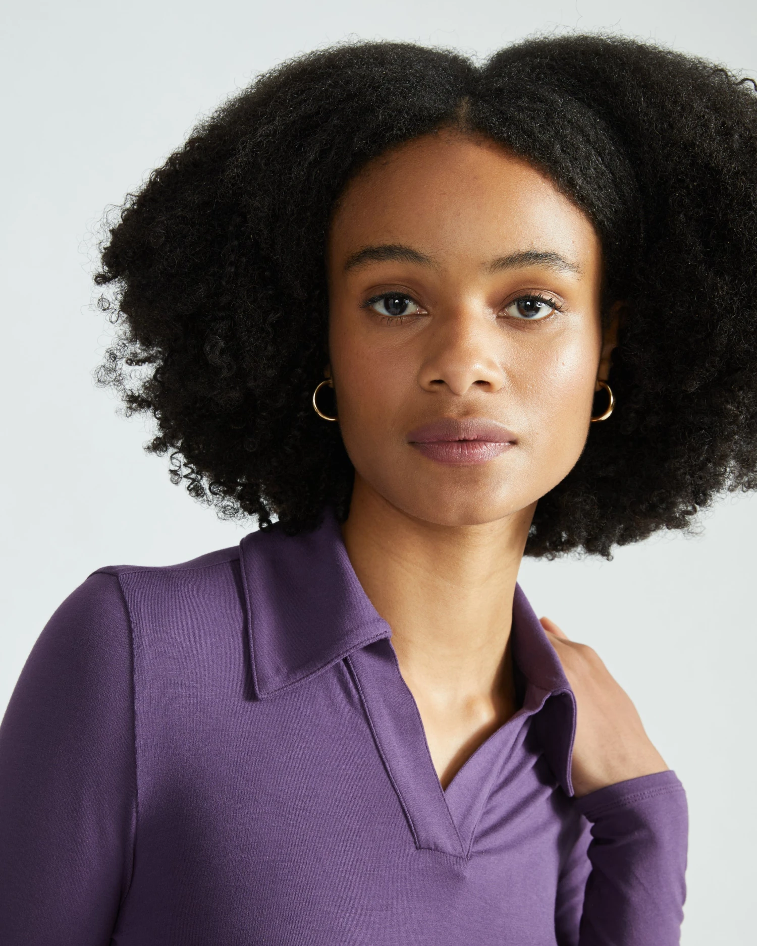 Aalto Liquid Jersey Polo Top - Potion Purple