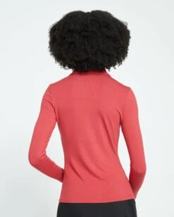 Aalto Liquid Jersey Polo Top - Sangria 8 Aalto Liquid Jersey Polo Top - Sangria -ChicLuxe Store Liquid Jersey Long Sleeve Polo Shirt Karanda Red USTO1441 575 004 014 2048x