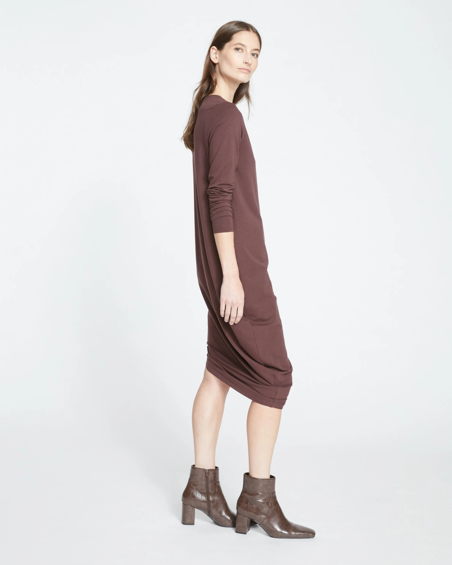 Iconic Long Sleeve V-Neck Geneva Dress - Brulee - Image 3