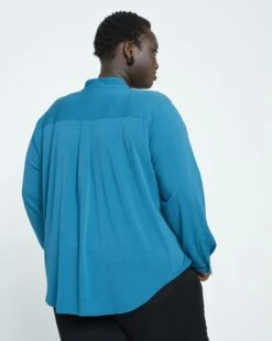 Crepe Jersey Long Sleeve Tess Blouse - Midnight Rain -ChicLuxe Store Long Sleeve Paradiso Blouse Legion Blue L USTO1396L 574 004 027 2048x