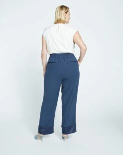 Soiree Double Luxe Pull-On Pants - Deep Storm -ChicLuxe Store Marina Luxe Twill Pull On Pants Total Eclipse USPA0678 590 004 055 2048x