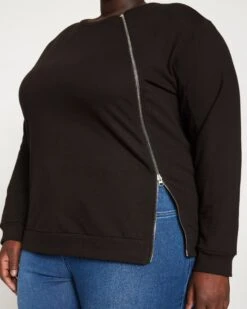 Meridian Zip Pullover - Black -ChicLuxe Store Meridian Zip Pullover Black US20041 001 002 024 2048x