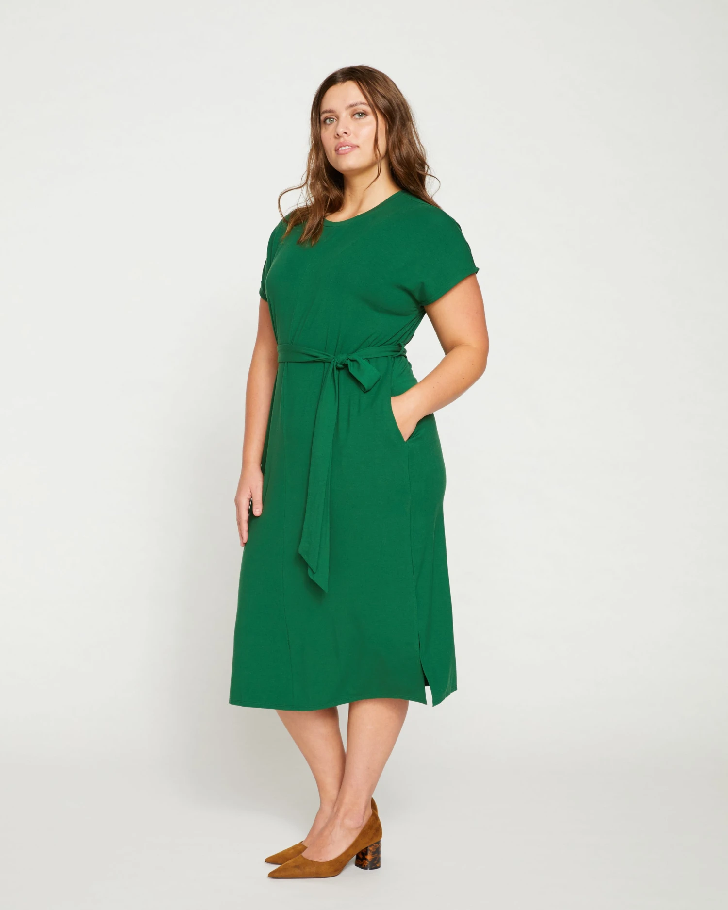 Belted Divine Jersey Dress - Irish Green - Image 3