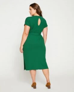 Belted Divine Jersey Dress - Irish Green -ChicLuxe Store Midi Tee Dress with Tie Formal Green USDR1234 530 004 035 2048x