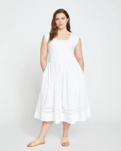 Chloe Combo Dress - White