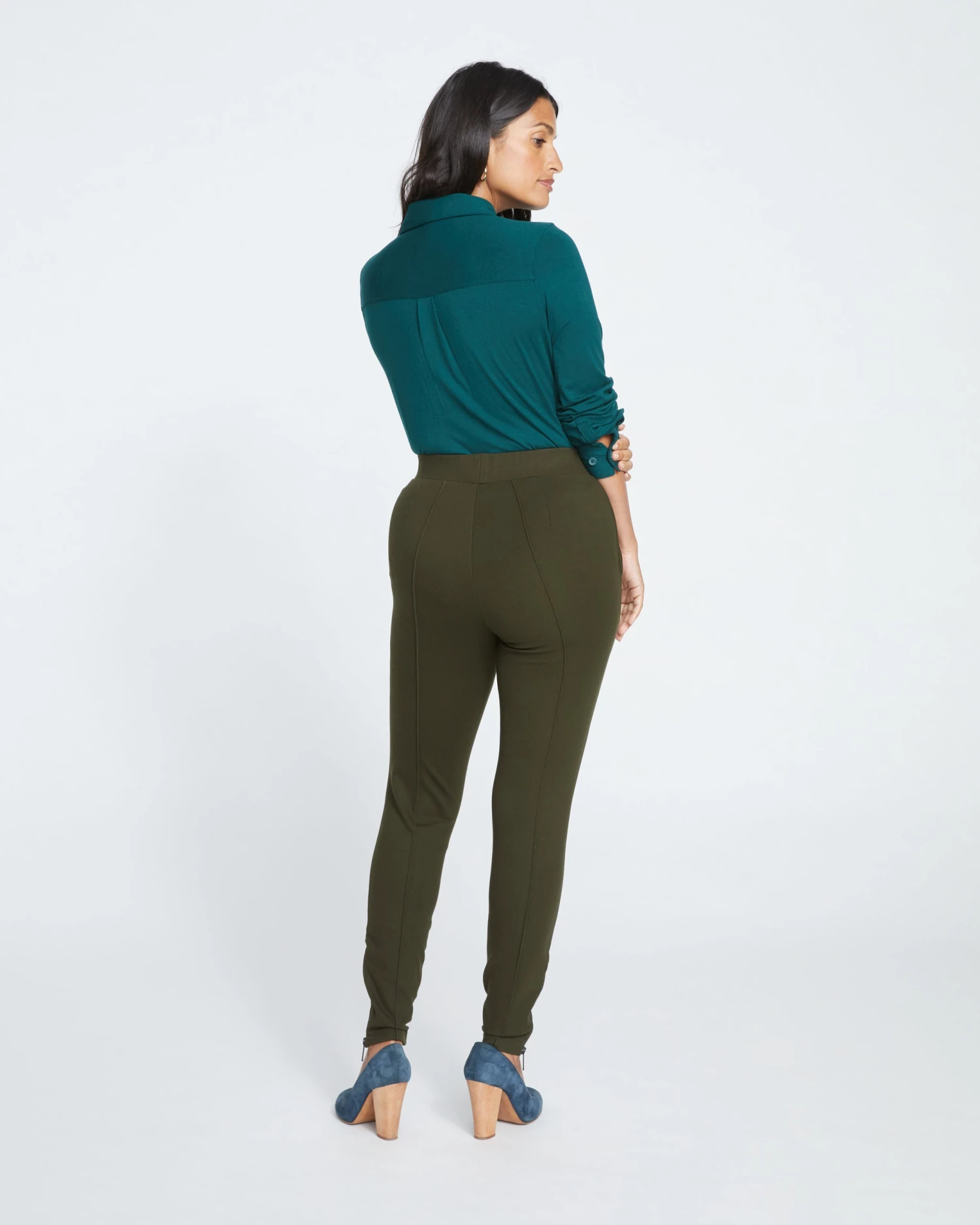 Moro Pintuck Pocket Ponte Pants - Evening Forest 4 Moro Pintuck Pocket Ponte Pants - Evening Forest - Image 4