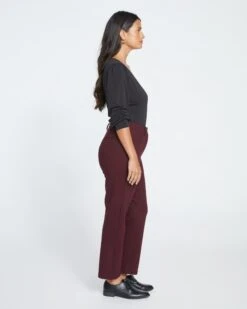 Cigarette Ponte Pants - Black Cherry -ChicLuxe Store New Cigarette Pants Black Cherry USPA0258B 190 003 013 2048x