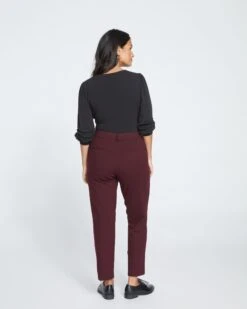 Cigarette Ponte Pants - Black Cherry -ChicLuxe Store New Cigarette Pants Black Cherry USPA0258B 190 004 021 2048x