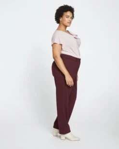 Long Cigarette Ponte Pants - Black Cherry -ChicLuxe Store New Cigarette Pants Long Black Cherry USPA0258BL 190 003 075 2048x