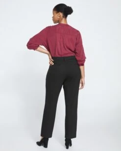 Long Cigarette Ponte Pants - Black -ChicLuxe Store New Cigarette Pants Long Black USPA0258BL 001 004 029 2048x