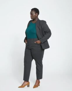 Long Cigarette Ponte Pants - Graphite