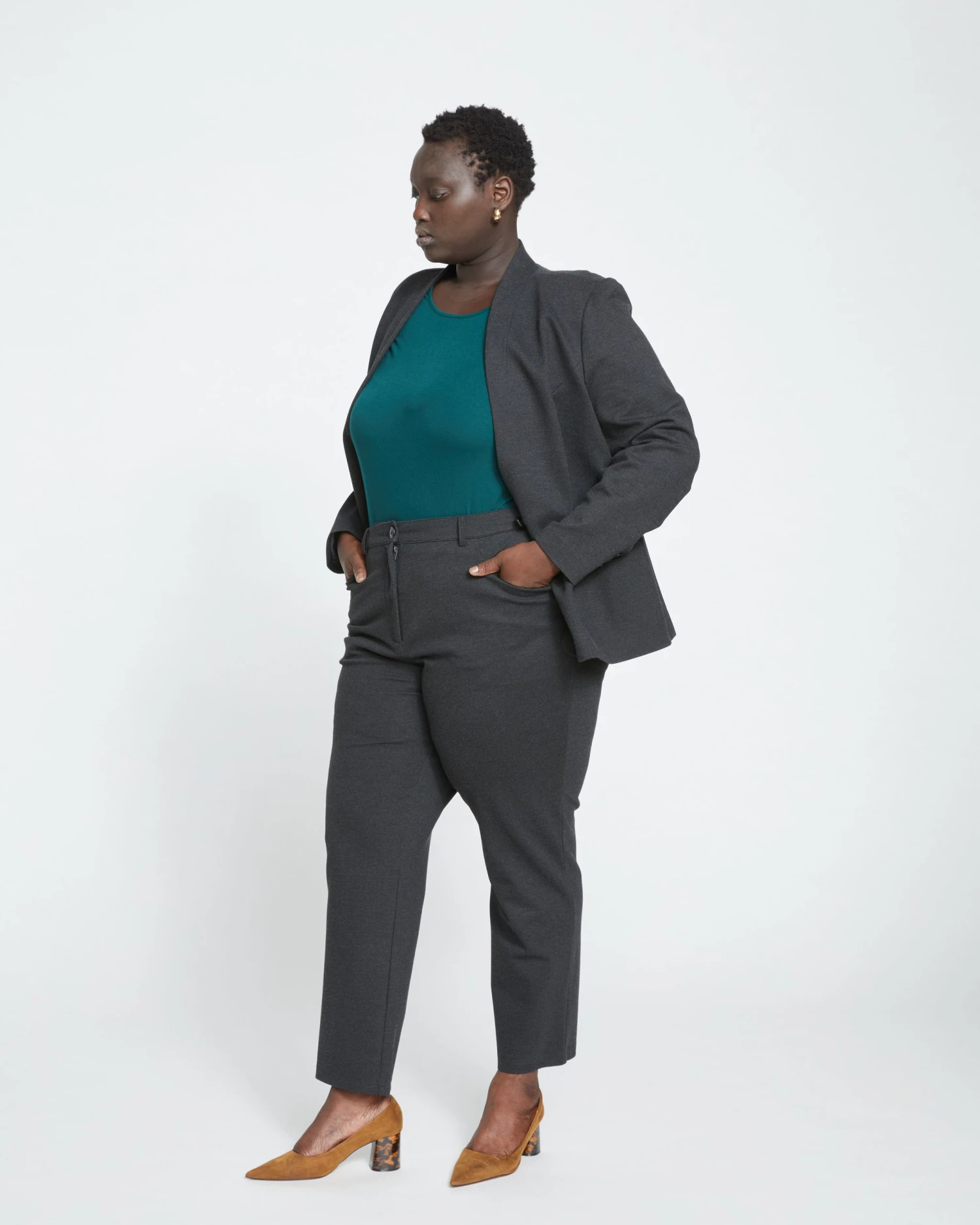 Long Cigarette Ponte Pants - Graphite 1 Long Cigarette Ponte Pants - Graphite