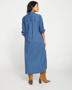 Odeon Stretch Poplin Shirtdress - Bleu Scolaire -ChicLuxe Store New Georgia Shirt Dress Ensign Blue USDR1351 515 004 029 2048x