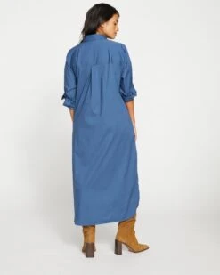 Odeon Stretch Poplin Shirtdress - Bleu Scolaire -ChicLuxe Store New Georgia Shirt Dress Ensign Blue USDR1351 515 004 030 2048x