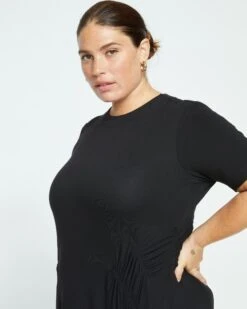 Devi Liquid Jersey Dress - Black -ChicLuxe Store New Liquid Jersey Dress Black USDR1427 001 002 002 2048x