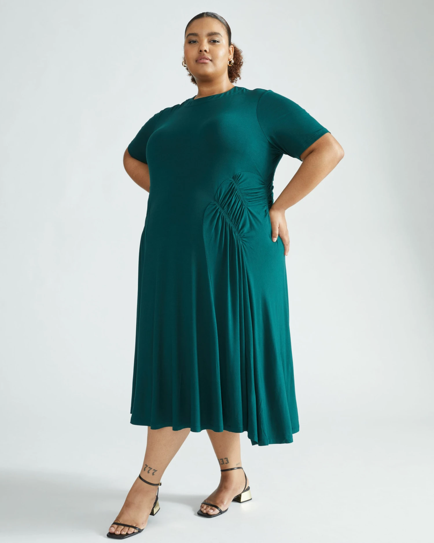 Devi Liquid Jersey Dress - Forest Green