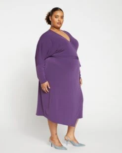 Velvety-Cool Jersey Wrap Dress - Potion Purple -ChicLuxe Store New Standard Wrap Jersey Dress Dark Purple USDR0984B 567 003 023 2048x