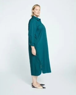 Odeon Stretch Poplin Shirtdress - Forest Green -ChicLuxe Store OdeonStretchPoplinShirtdress ForestGreen USDR1351 013 003 016 2048x