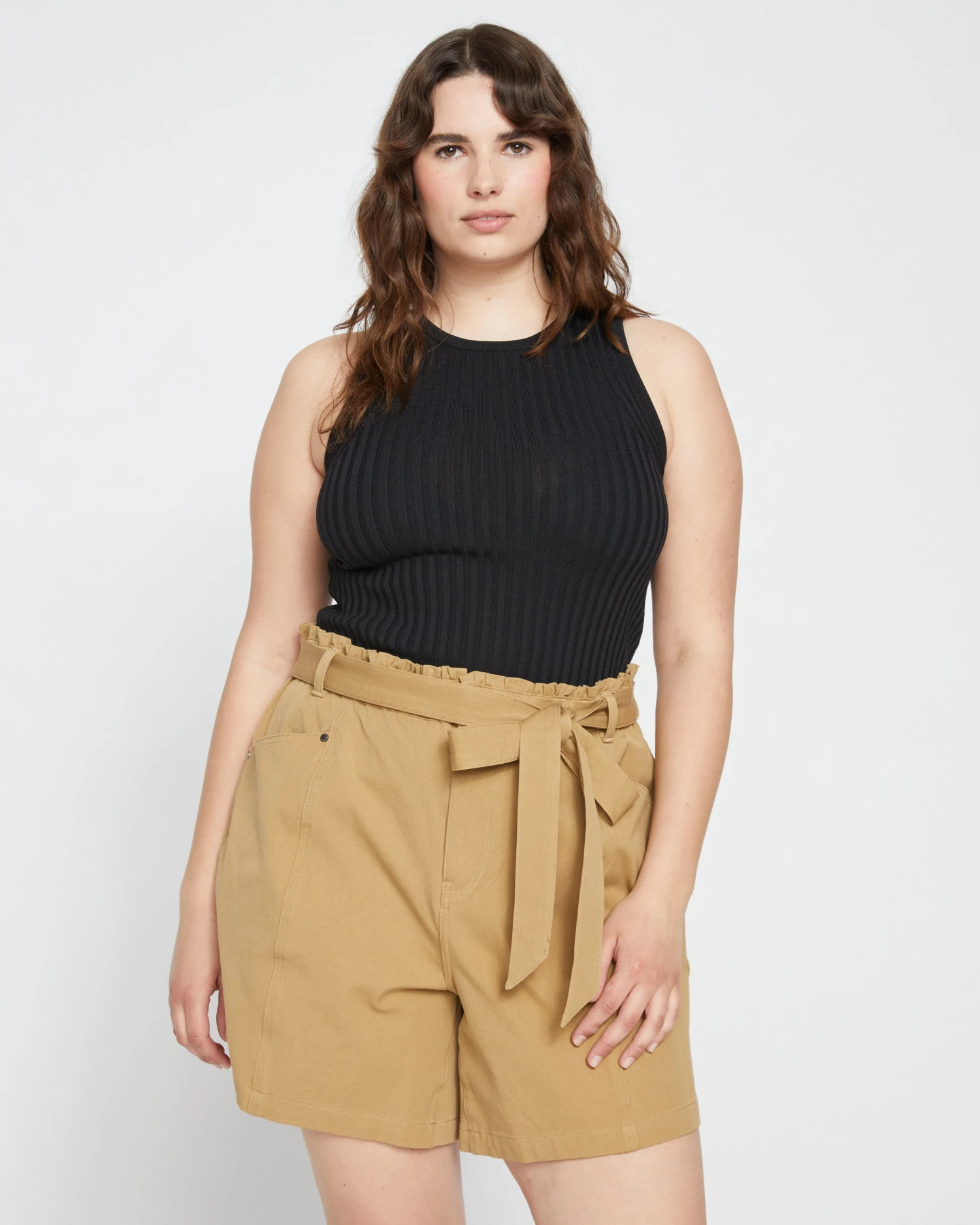 Harbor Stretch Twill Paperbag Shorts - Vintage Khaki