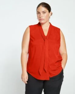 Brava Cupro Blouse - Lipstick -ChicLuxe Store Paradiso Blouse Poppy USTO1396 059 002 003 2048x