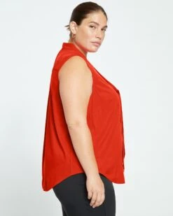 Brava Cupro Blouse - Lipstick -ChicLuxe Store Paradiso Blouse Poppy USTO1396 059 003 016 2048x