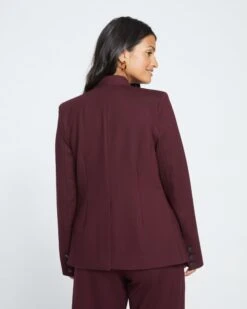 Lennox Collarless Ponte Blazer - Black Cherry -ChicLuxe Store Ponte Collarless Blazer Black Cherry USOU1463 190 004 039 2048x