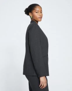 Lennox Collarless Ponte Blazer - Graphite -ChicLuxe Store Ponte Collarless Blazer Charcoal USOU1463 057 003 033 2048x