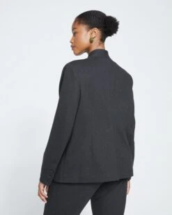 Lennox Collarless Ponte Blazer - Graphite -ChicLuxe Store Ponte Collarless Blazer Charcoal USOU1463 057 004 038 2048x