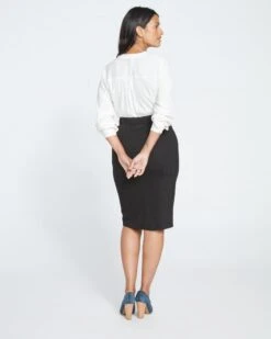 Danube Ponte Skirt - Slate Pinstripe -ChicLuxe Store Ponte Danube Skirt Gray Pinstripe USSK1498 201 004 031 2048x
