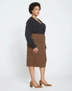 Danube Ponte Skirt - Autumn Houndstooth Jacquard -ChicLuxe Store Ponte Danube Skirt Houndstooth USSK1498 586 003 044 2048x