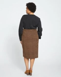 Danube Ponte Skirt - Autumn Houndstooth Jacquard -ChicLuxe Store Ponte Danube Skirt Houndstooth USSK1498 586 004 040 2048x