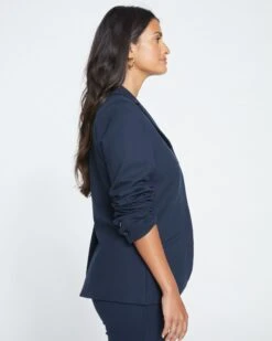 Janelle Tailored Ponte Blazer - Navy -ChicLuxe Store Ponte Desk to Dinner Blazer Navy USOU0640B 029 003 018 2048x