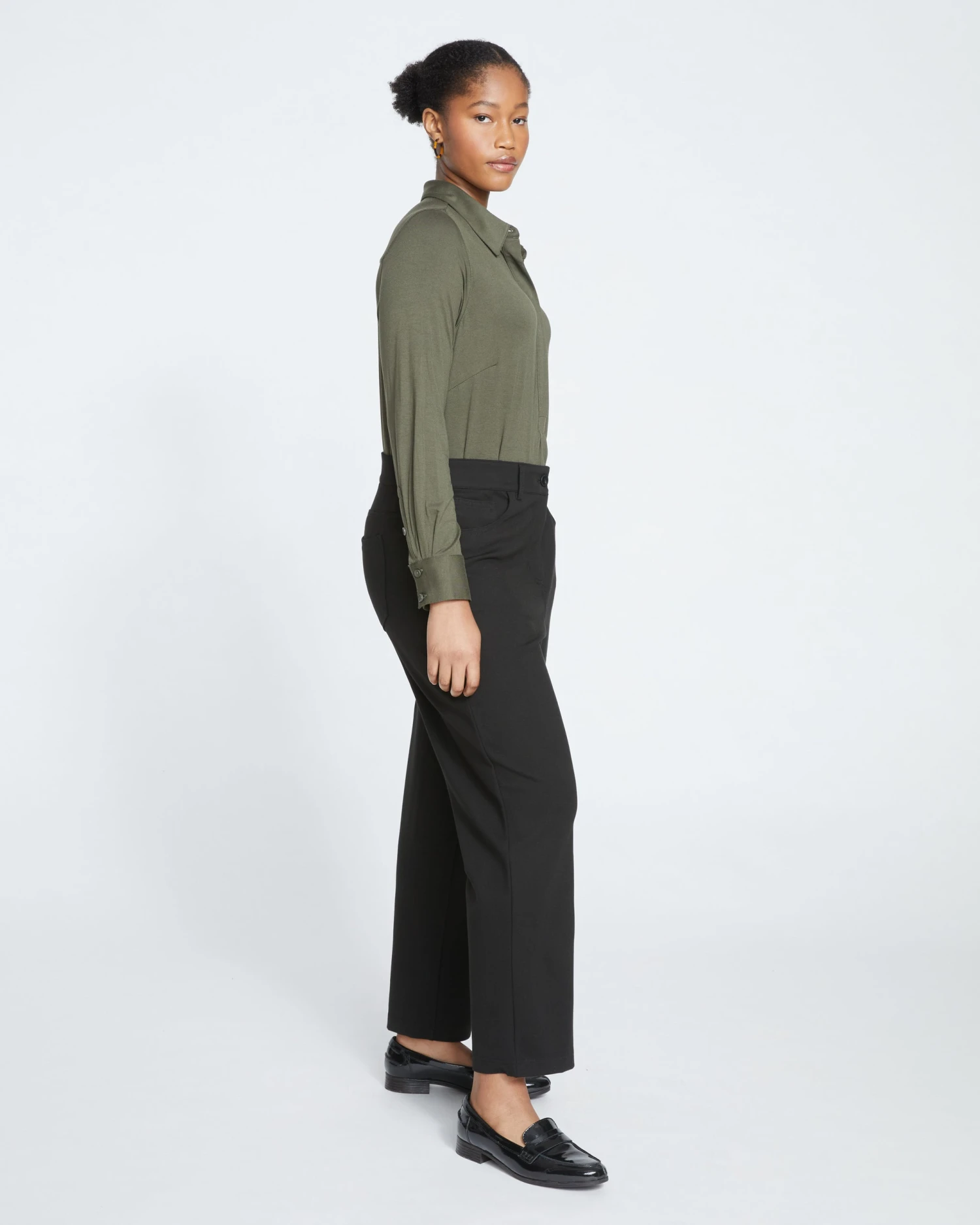 Etta Straight Ponte Pants - Black 3 Etta Straight Ponte Pants - Black - Image 3