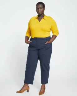 Etta Straight Ponte Pants - Navy