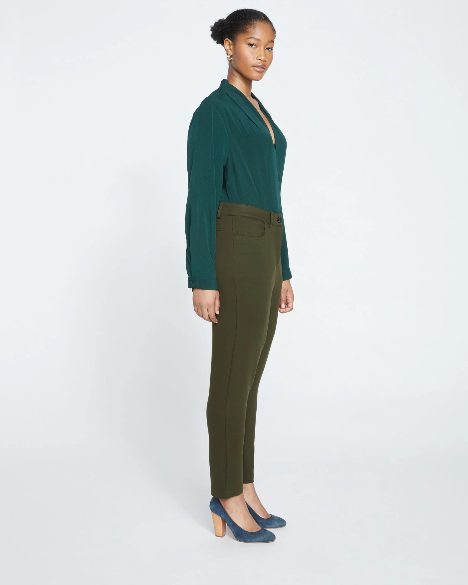 Seine Skinny Ponte Pants - Evening Forest - Image 3