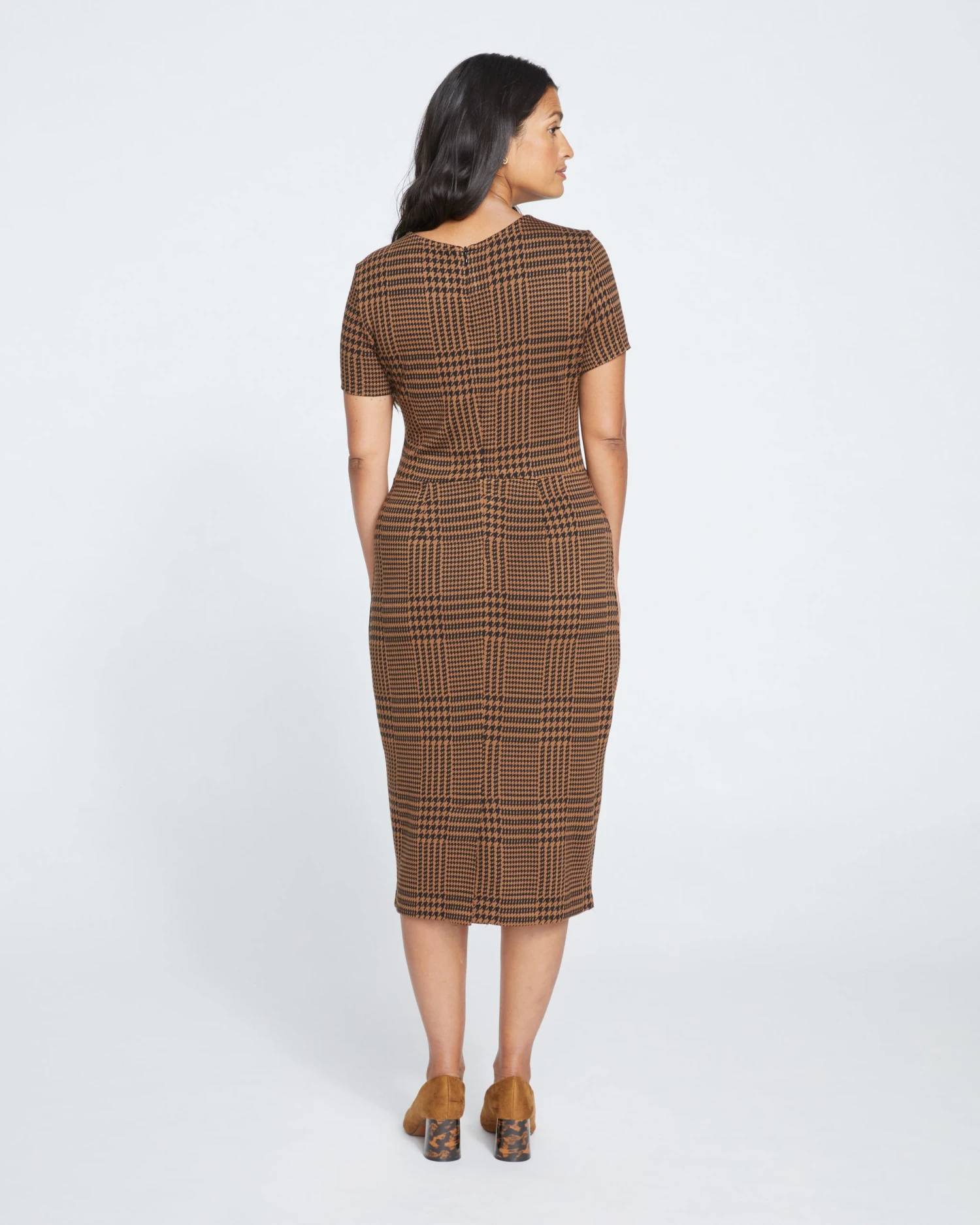 Executive Ponte Dress - Autumn Houndstooth Jacquard - Image 4