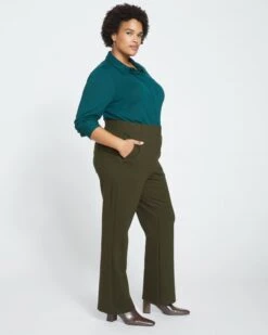 Pull On Bootcut Ponte Pants - Evening Forest -ChicLuxe Store Pull On Bootcut Ponte Pants Dark Forest USPA1215 591 003 046 2048x