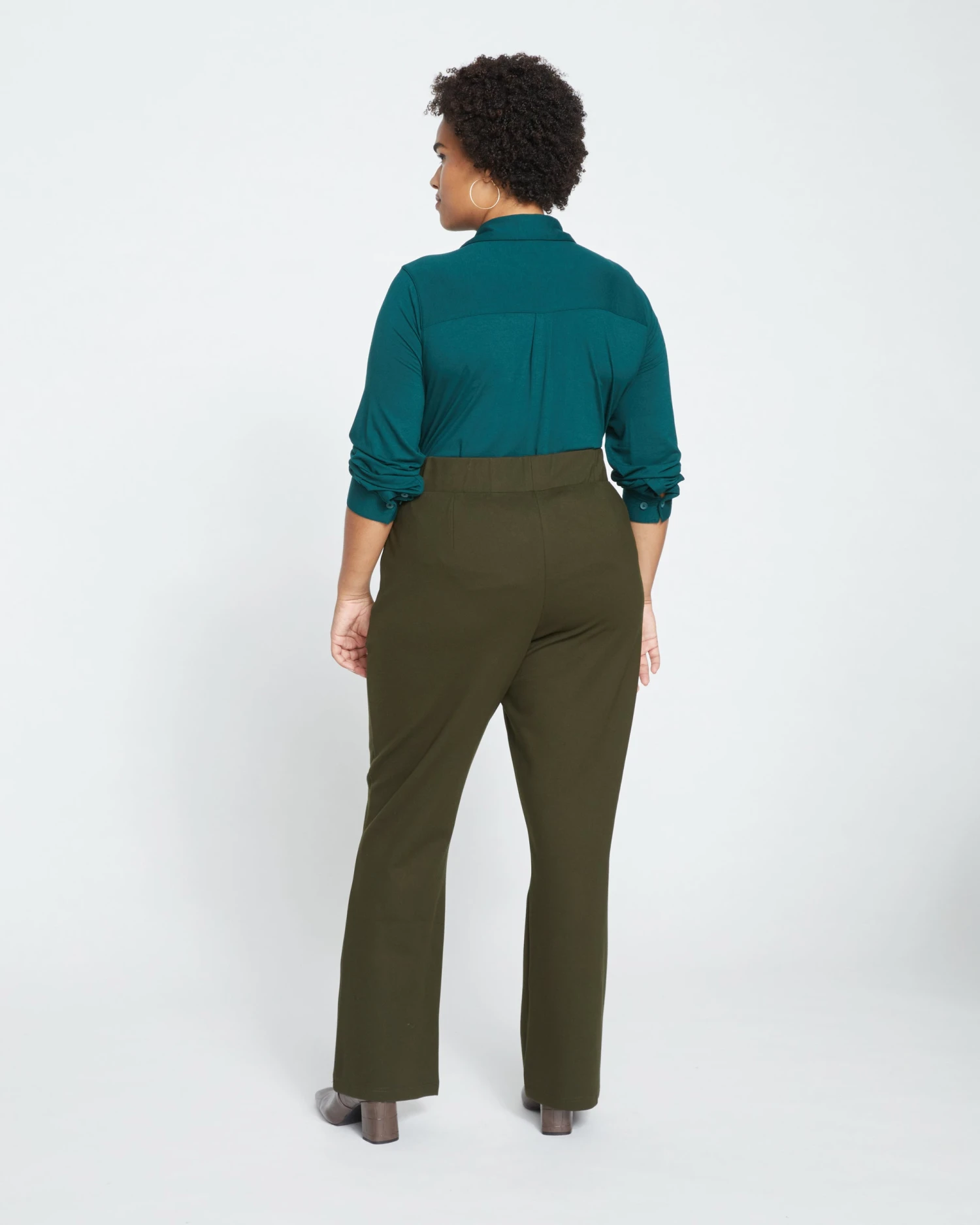 Pull On Bootcut Ponte Pants - Evening Forest - Image 4