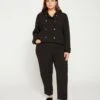 Tailored Pull On Straight Leg Pants - Black
