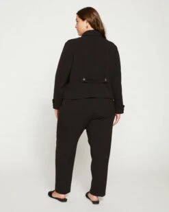 Tailored Pull On Straight Leg Pants - Black -ChicLuxe Store Pull On Suit Pants Black USPA1389 001 004 065 2048x